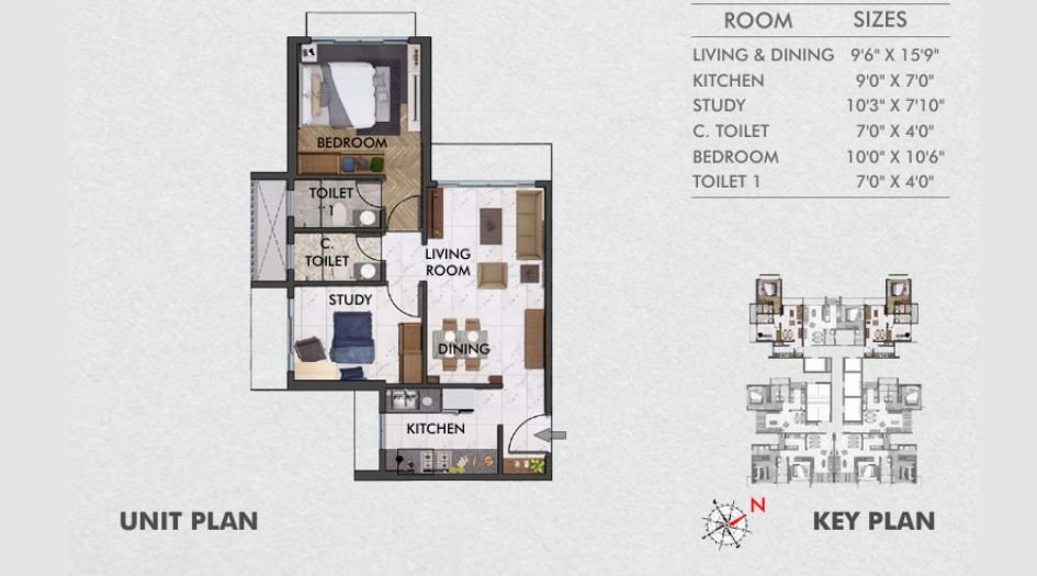 Gurukul-heights-Floor-Plan-1 BHK-526 Sqft